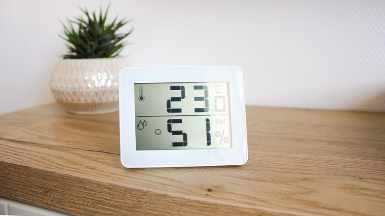 White digital hygrometer