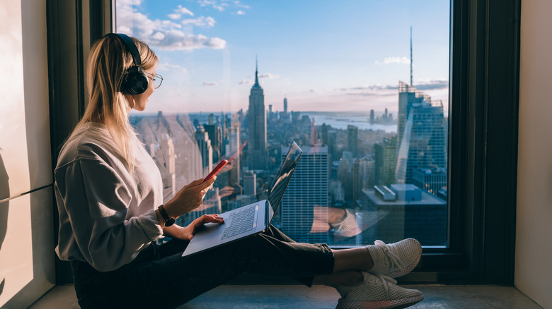 Woman listening to music 