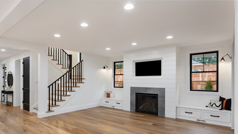 recessed lighting in chic living space