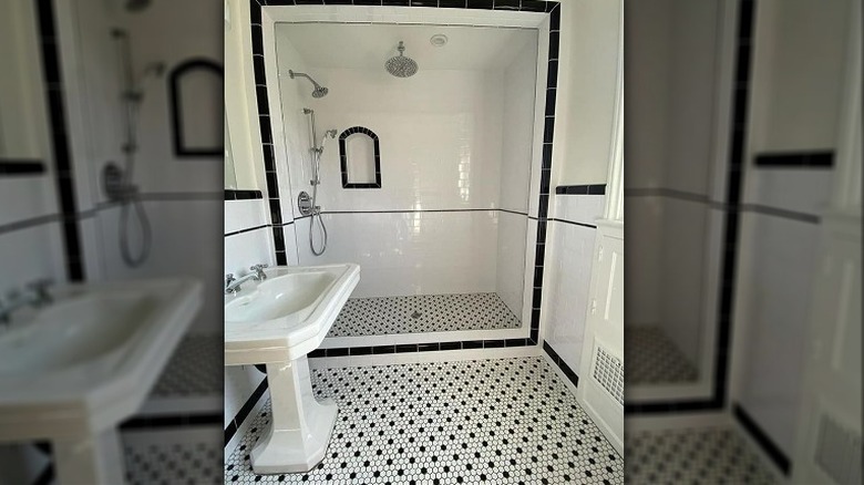 1920s tub to shower conversion