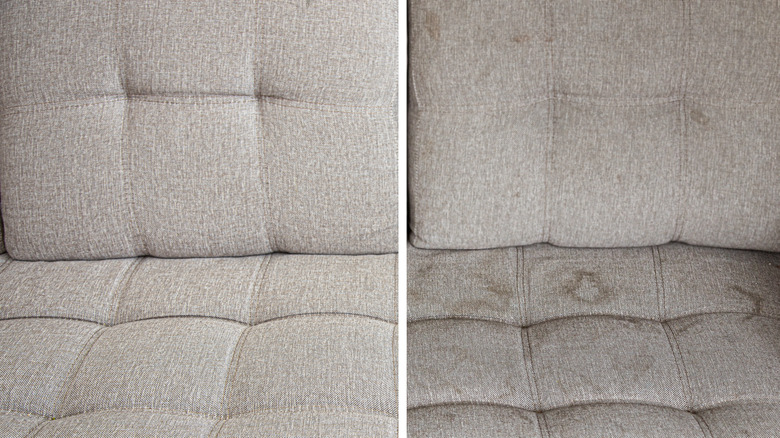 dirty sofa before and after