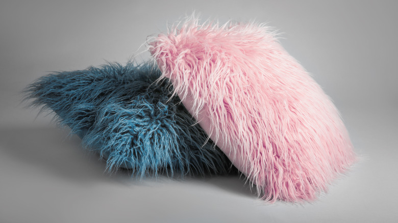 fuzzy throw pillows