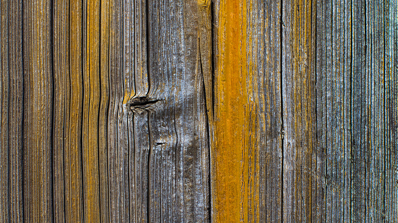 Rust residue on wooden deck