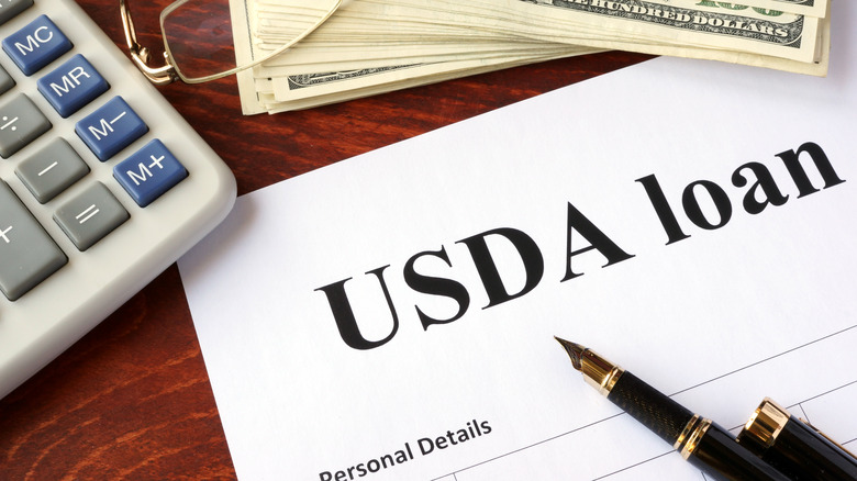 USDA loan document with pen