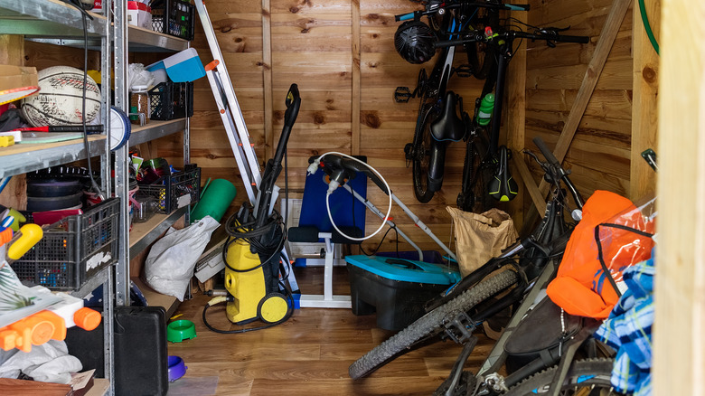 Cluttered shed