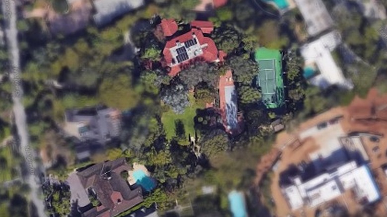 Aeriel shot of $24.5 million Beverly Hills Mansion