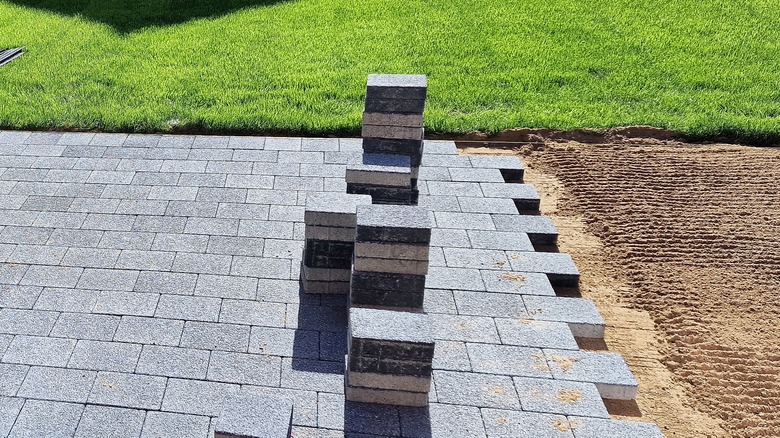 patio installation in backyard