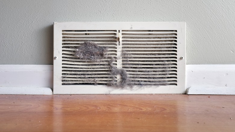 Vent with dust bunnies