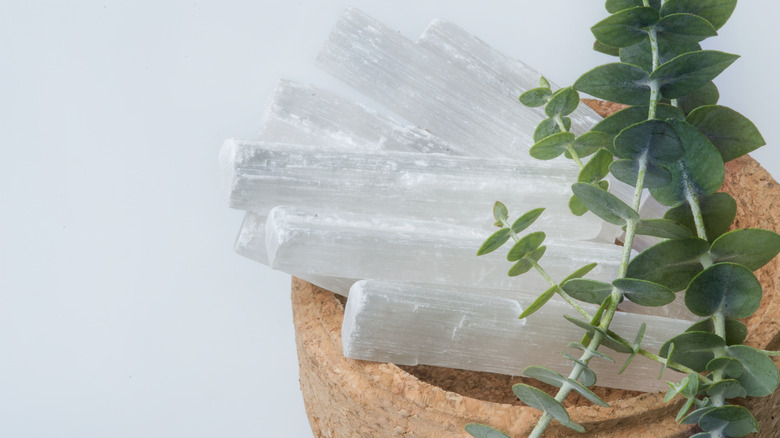 Selenite sticks in bowl