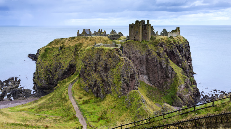 ruined coastal castle atop headland