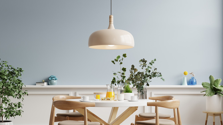 round pendant light over table