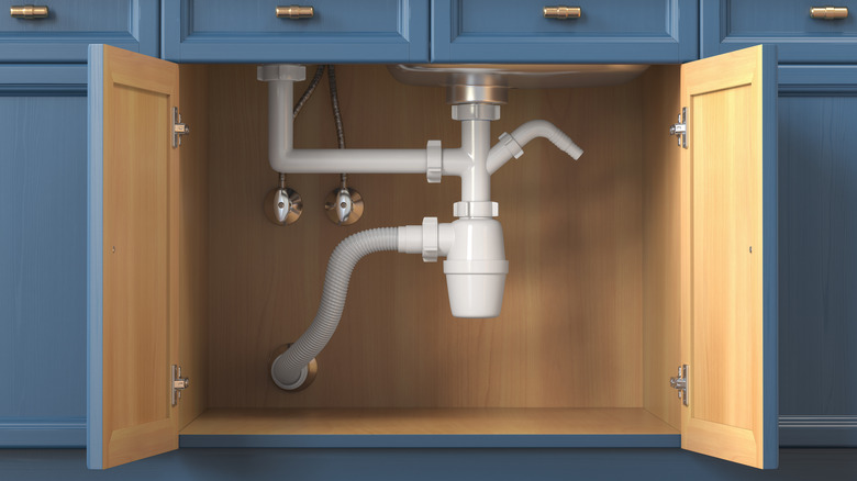 Kitchen pipes with garbage disposal