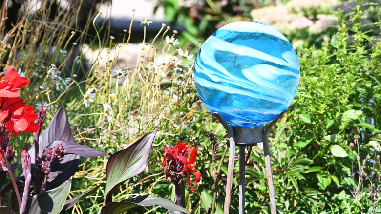 Blue garden sphere