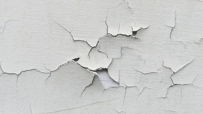 Cracked and peeling wall paint