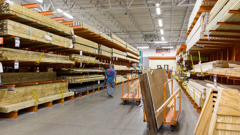 Home Depot lumber section