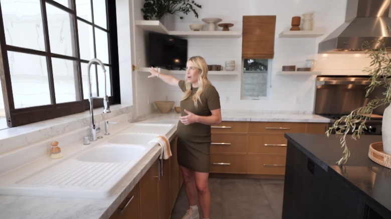 bright kitchen with mixed metal finishes