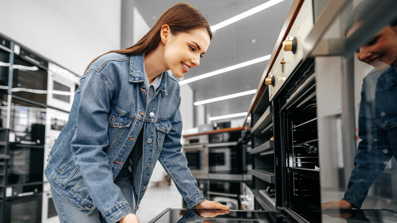 Person shopping for new appliance