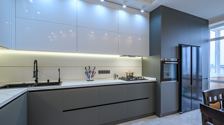 Black and white modern kitchen