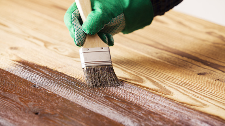 painting stain on hardwood