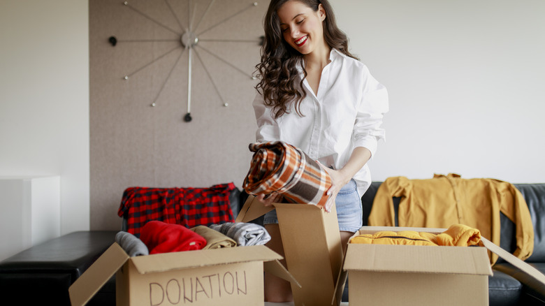 person donating clothes