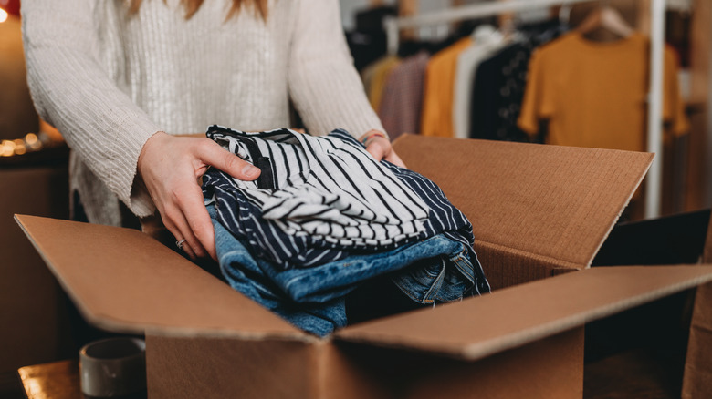 person donating clothes