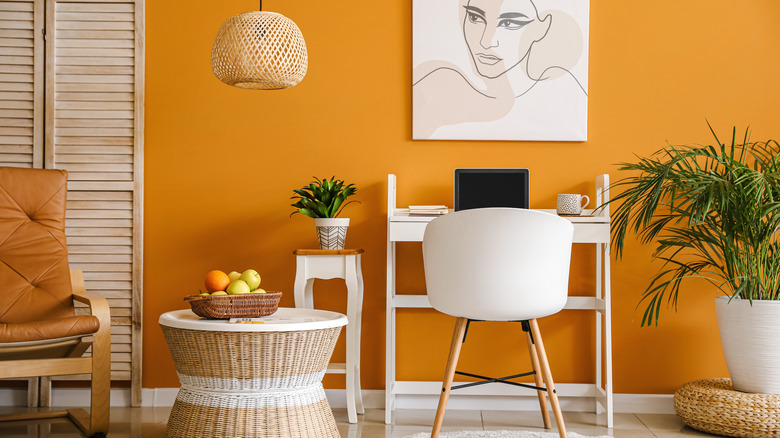 bright orange tropical room