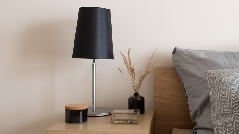 Black bedside lamp