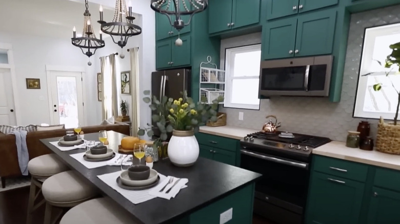 kitchen with mixed countertops