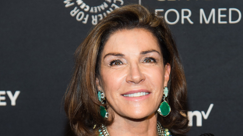 close up of hilary farr on red carpet