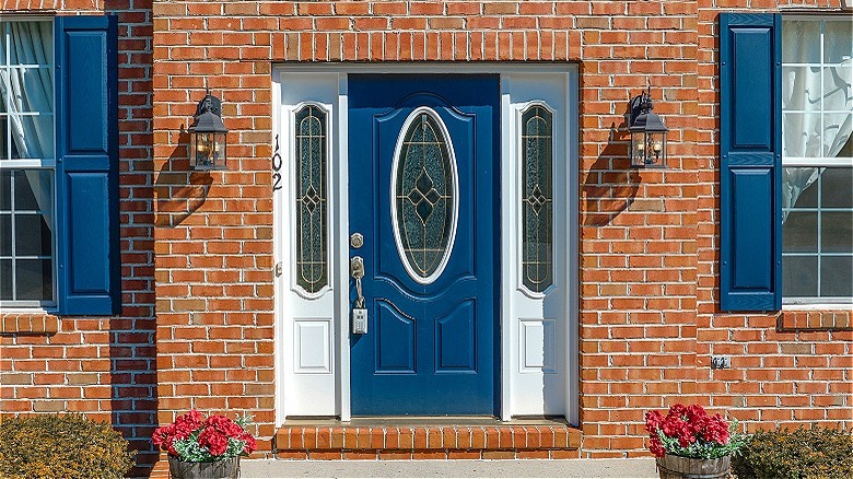 Blue front door