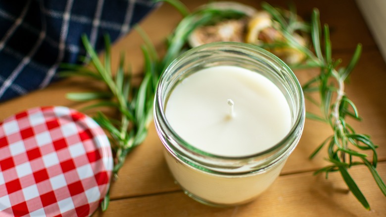 lemon rosemary scented candle