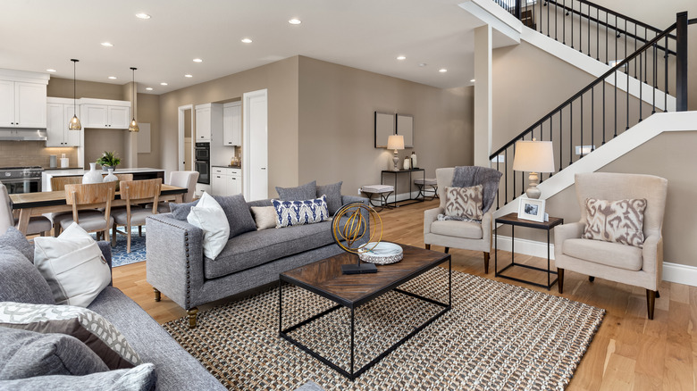 open floor plan living room