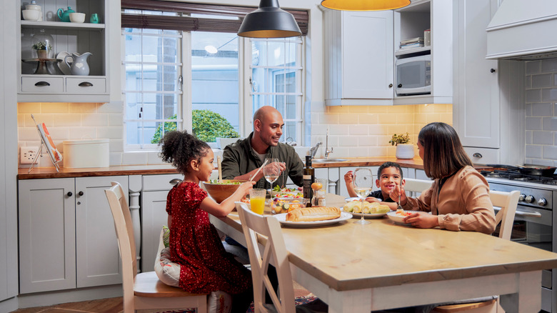 Family at kitchen table