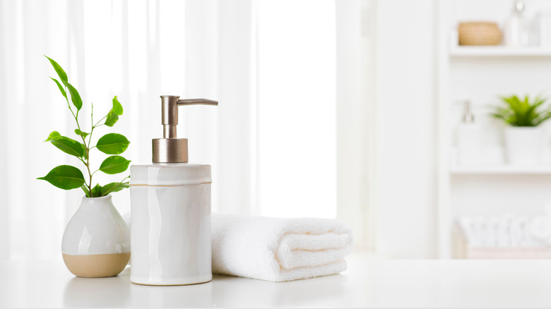 White towels in bathroom