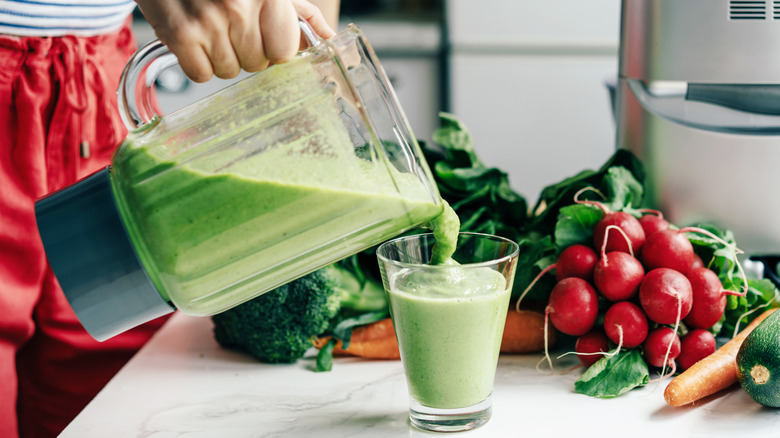 Green, lumpy smoothie