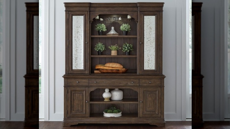 Large wooden hutch with drawers