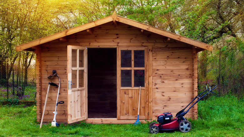 tool shed in back yard 