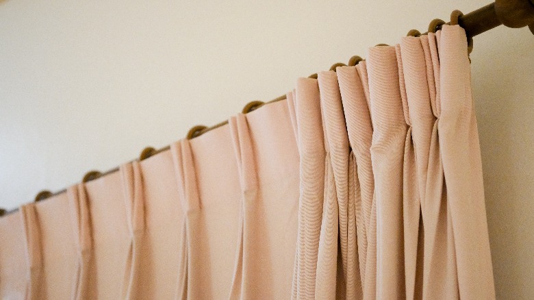 pink curtains