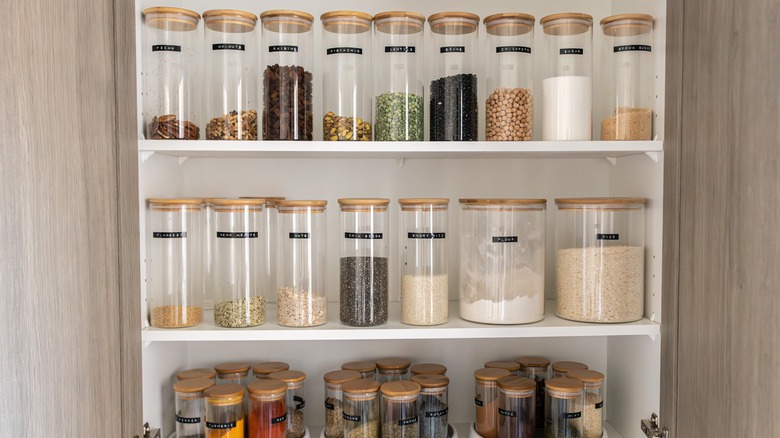 clear containers in pantry