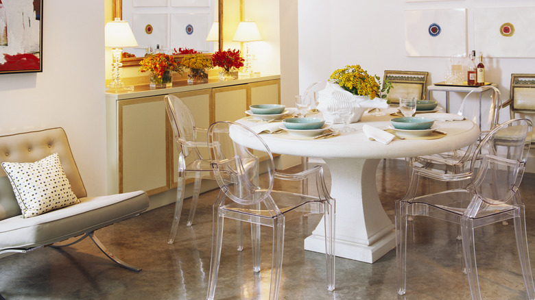 clear dining chairs