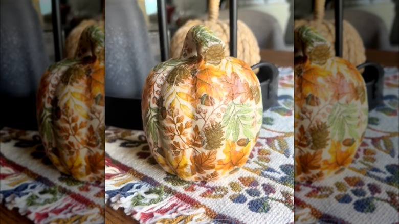 pumpkin covered with napkins