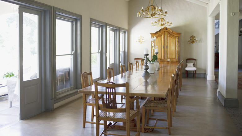 Wooden chair and table set 