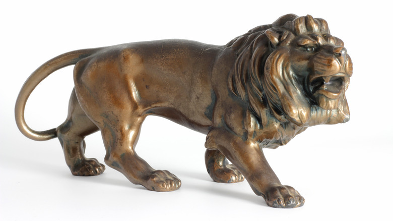 bronze lion figurine