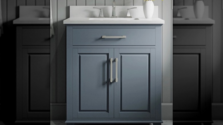 Lowe's Slate Blue cabinets