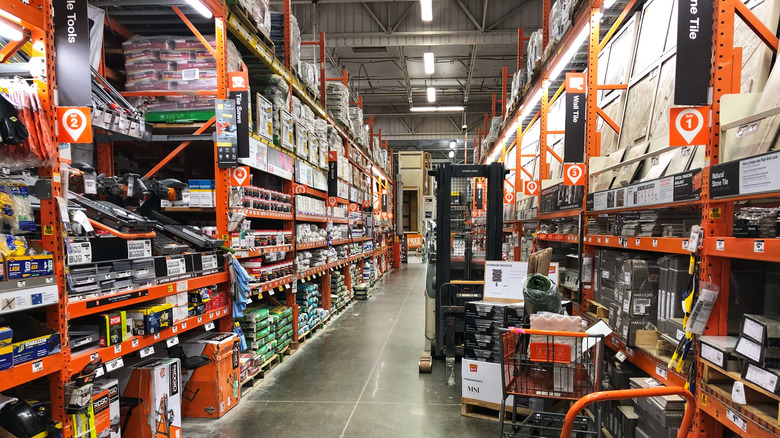 Home Depot tile aisle