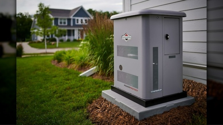 Standby generator outside house