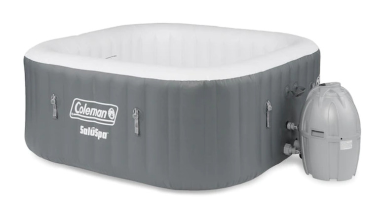 gray inflatable Coleman hot tub