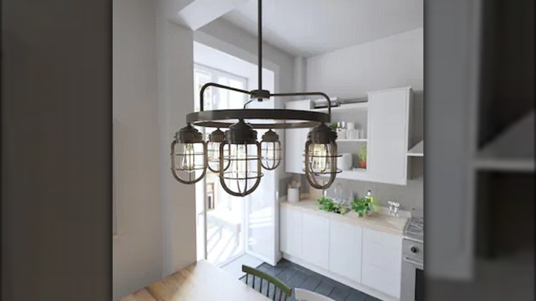 hanging light over table