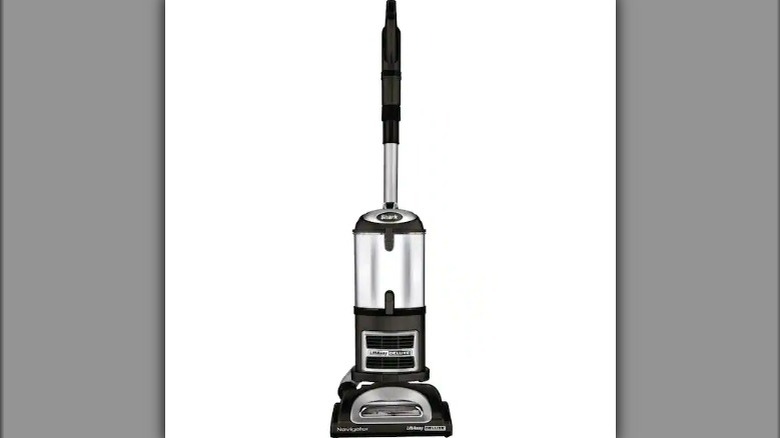 Upright silver and black vacuum