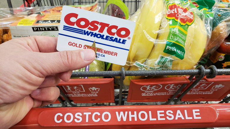 person holding Costco membership card 